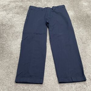 Lands' End Long Traditional Fit Chino Men 40 Navy Blue Straight Leg Cotton 40x29